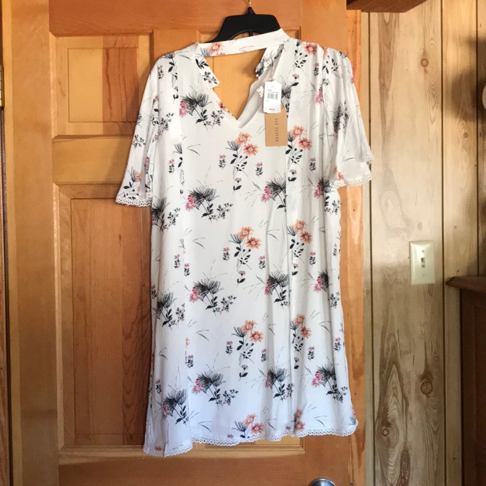NWT Blue pepper white floral dress. Never worn!